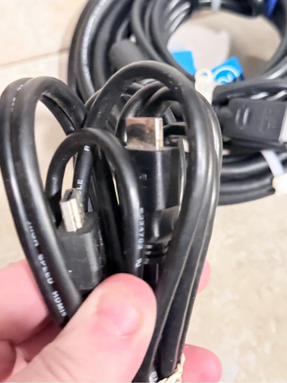 BUNDLE!! 5 HDMI To HDMI Cables! Various Lengths & Brands - All Working - EUC